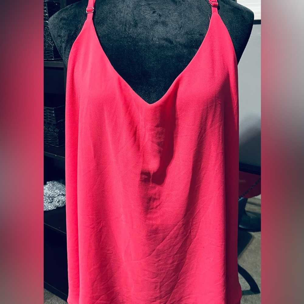 Hot pink layered sheer blouse